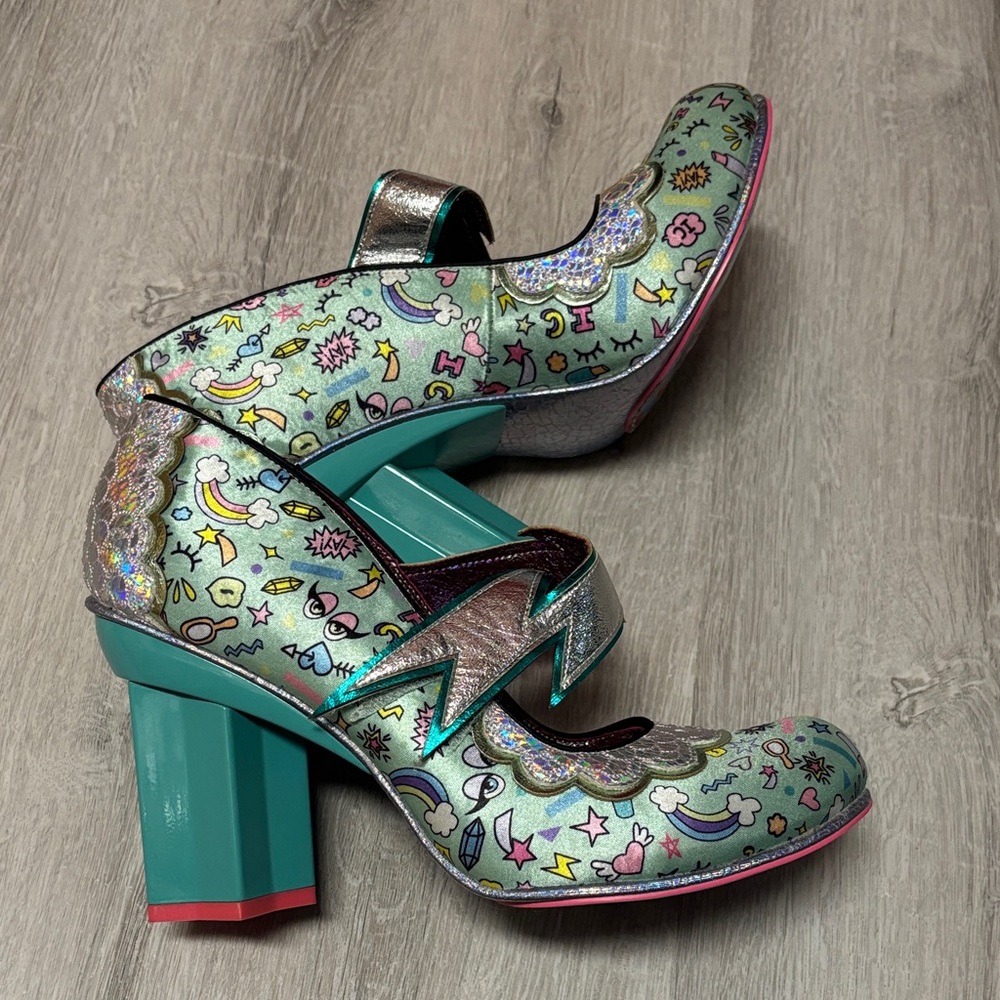 Irregular Choice Multicolor Heels with Silver Accents